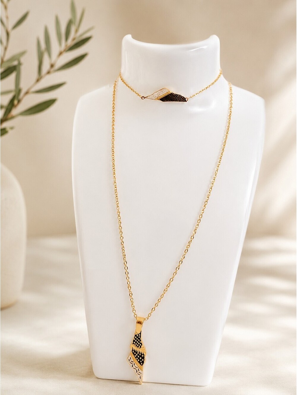Palestine Map Necklace and Bracelet